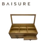 Storage Box Solid Wood Glass Display Storage Cabinet