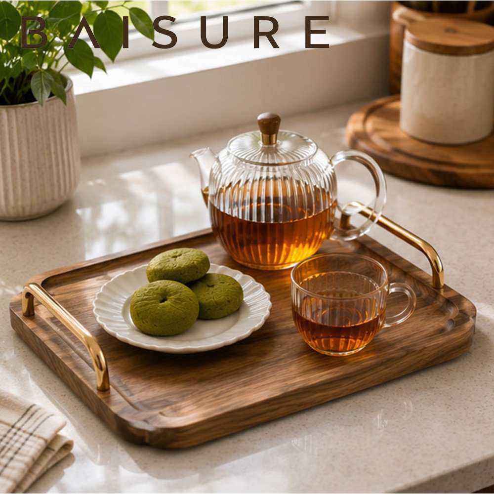 Tray Series Metal Handle Scalloped Tray | Custom Sizes Available