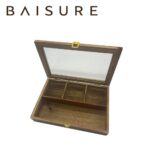 Storage Box Wooden Glass-Top Flat Storage Box (with Compartments) | Custom Sizes Available
