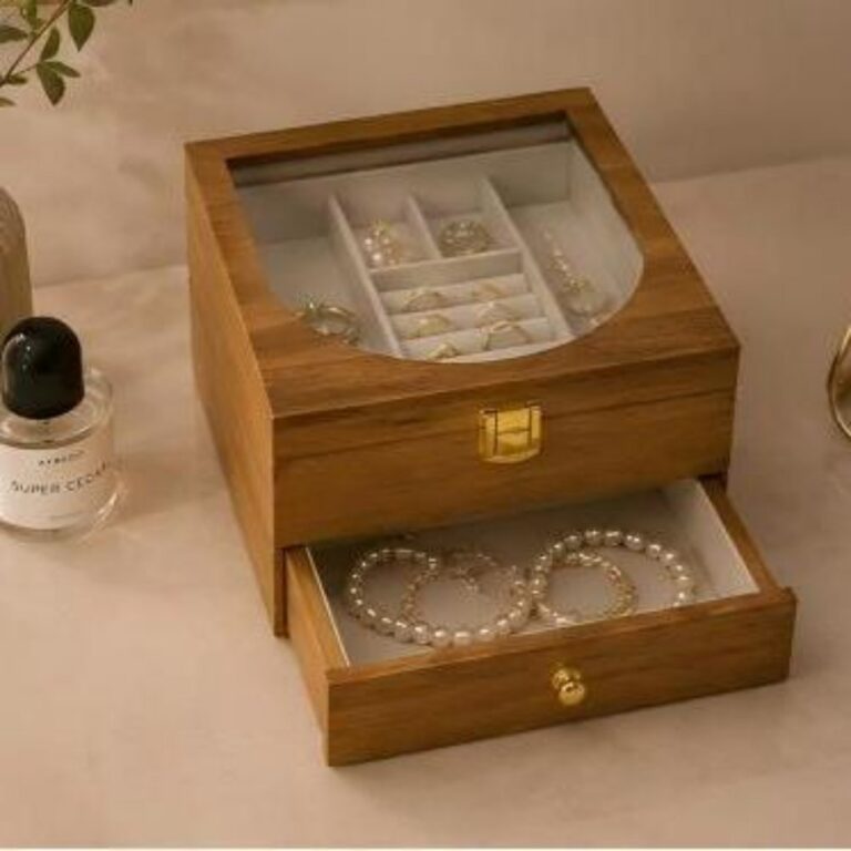 Storage Box Double‑Layer Jewelry Storage Box with Transparent Window