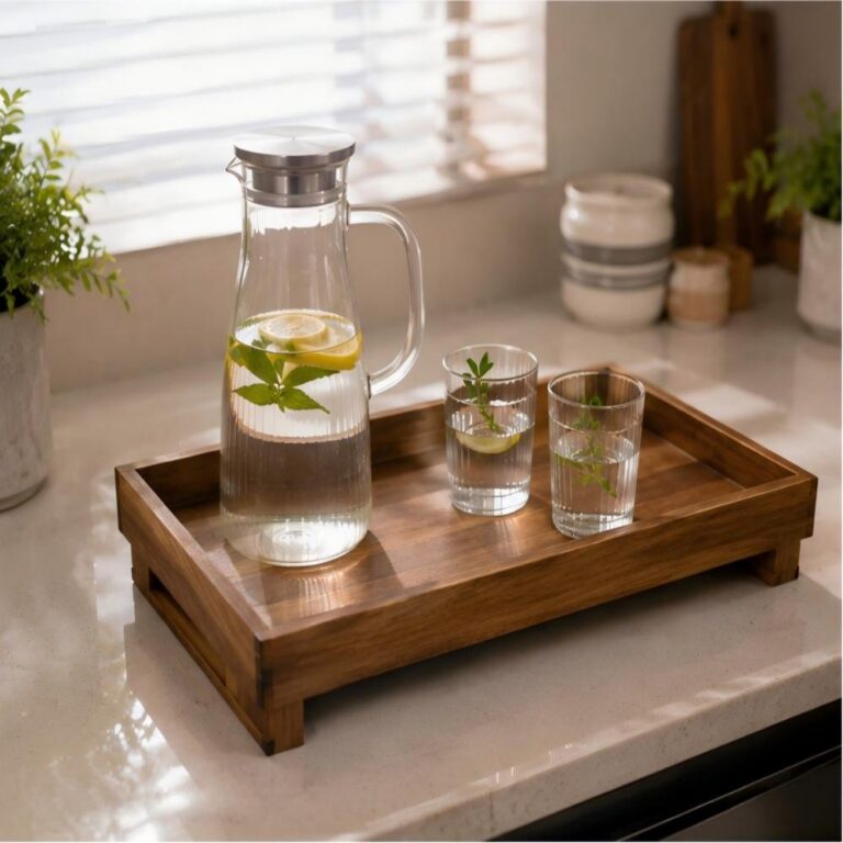 Catchall Tray Square-Leg Acacia Wooden Tray | Custom Sizes Available