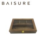 Storage Box Wooden Glass-Top Flat Storage Box (with Compartments) | Custom Sizes Available