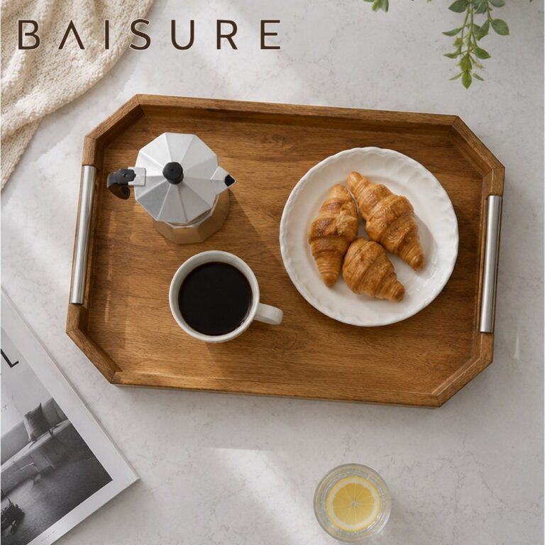 Tray Series Beveled Edge Acacia Wood Tray | Custom Sizes Available