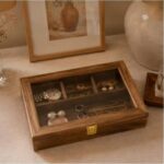 Storage Box Wooden Glass-Top Flat Storage Box (with Compartments) | Custom Sizes Available