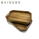 Tray Series Beveled Edge Acacia Wood Tray | Custom Sizes Available
