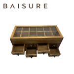 Storage Box Solid Wood Glass Display Storage Cabinet