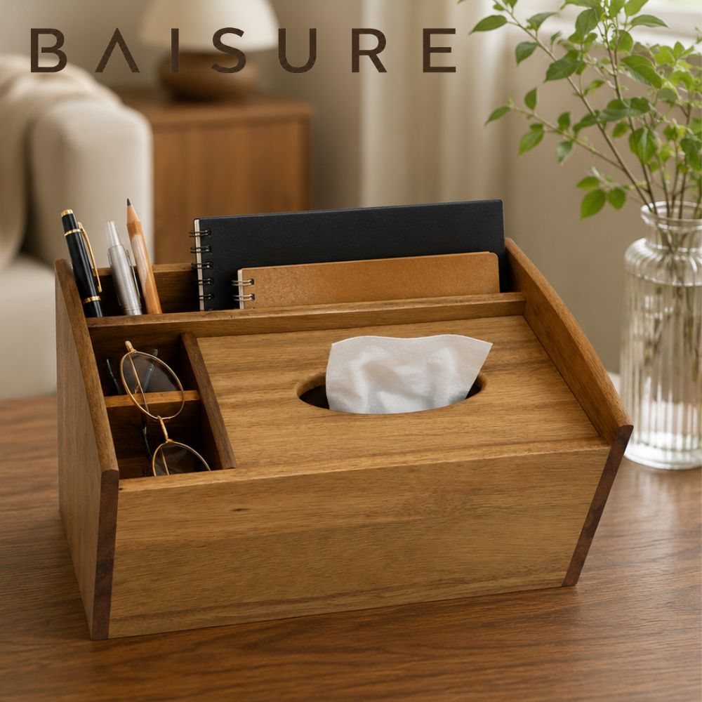 Desktop Storage Multi-Compartment Tissue Box | Custom Sizes Available
