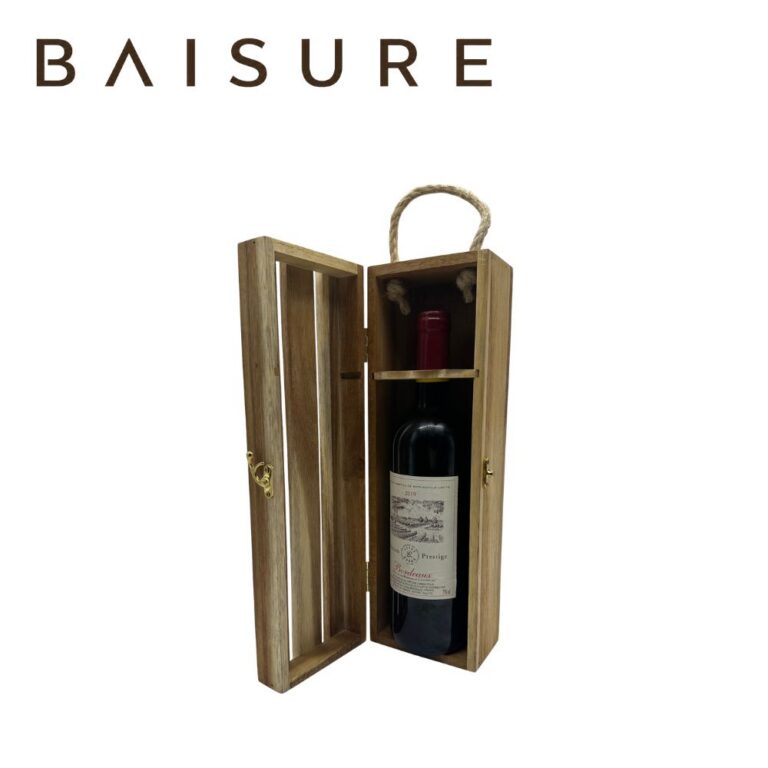 Wine Box Series Wooden Wine Box with Lattice Cutouts