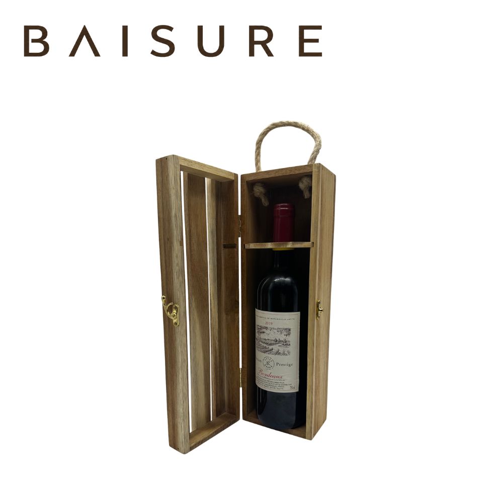 Wine Box Series Wooden Wine Box with Lattice Cutouts