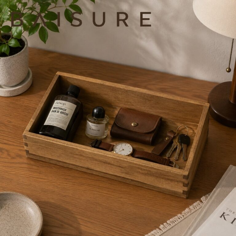 Desktop Storage Beveled-Edge Mortise-and-Tenon Storage Box