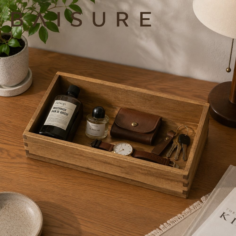 Desktop Storage Beveled-Edge Mortise-and-Tenon Storage Box