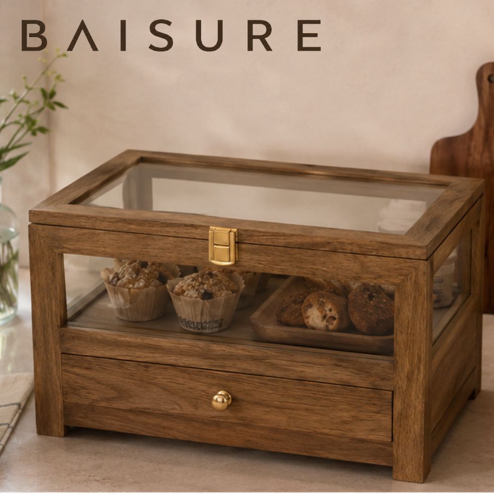 Storage Box Wooden Glass-Top Display Storage Box | Custom Sizes Available
