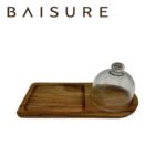 Storage Jars Wood Tray with Glass Cloche Dome | Custom Sizes Available