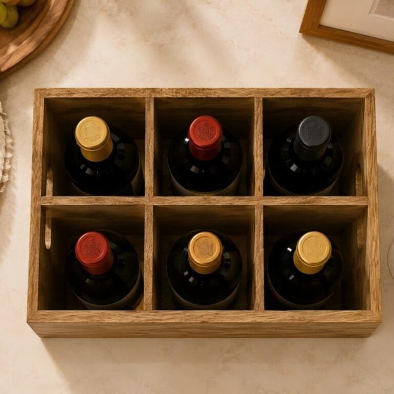 Wine Box Series Six-Compartment Independent Wine Bottle Storage Box | Custom Sizes Available
