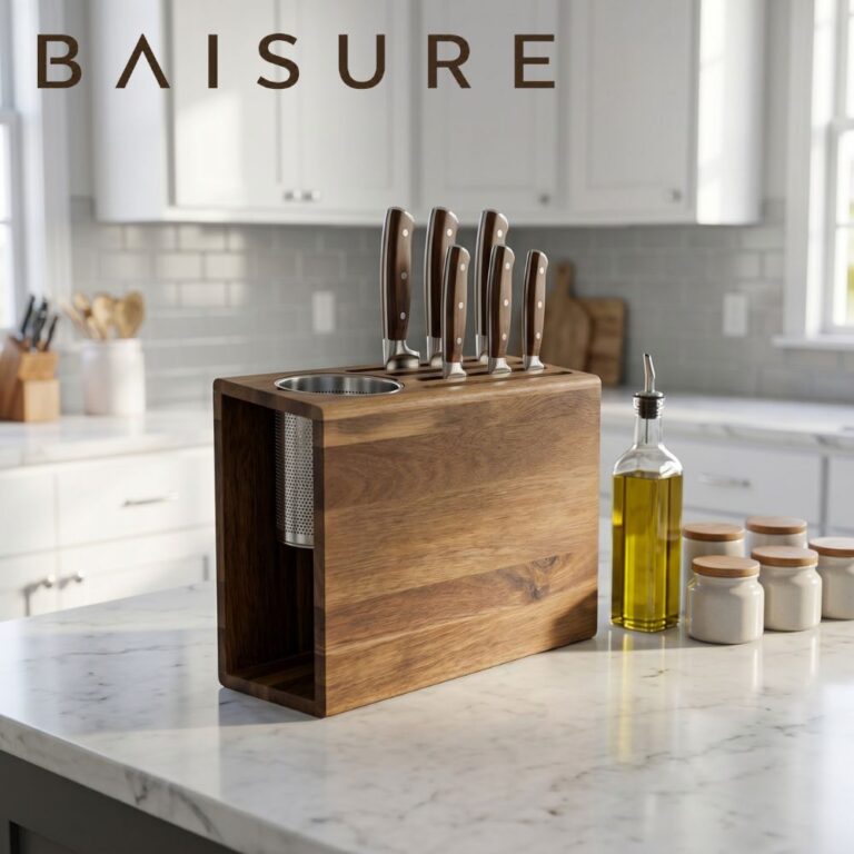 Kitchen Utensil Storage Knife Block with Utensil Holder | Custom Sizes Available