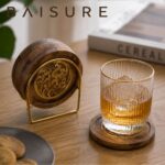 Coasters Golden Inlay Round Coaster Set | Custom Sizes Available