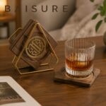Coasters Golden Inlay Square Coaster Set | Custom Sizes Available