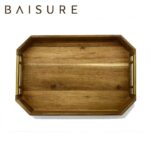 Tray Series Beveled Edge Acacia Wood Tray | Custom Sizes Available