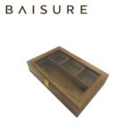 Storage Box Wooden Glass-Top Flat Storage Box (with Compartments) | Custom Sizes Available