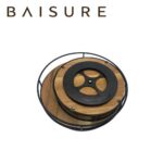 Kitchen Utensil Storage Iron and Wood Round Tray | Custom Sizes Available