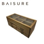 Storage Box Solid Wood Glass Display Storage Cabinet