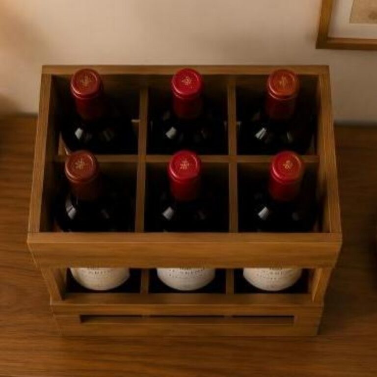 Wine Box Series Six-Compartment Independent Wine Bottle Display Rack | Custom Sizes Available