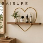 Desktop Storage Wooden heart-shaped wall shelf | Custom Sizes Available