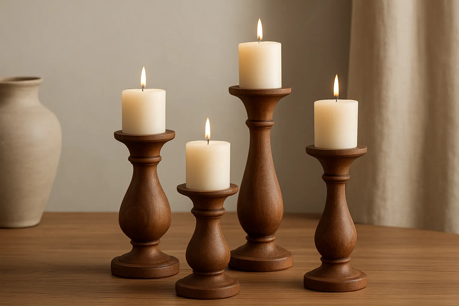 Enhance Your Home Decor with Premium Quality Wooden Candle Holders